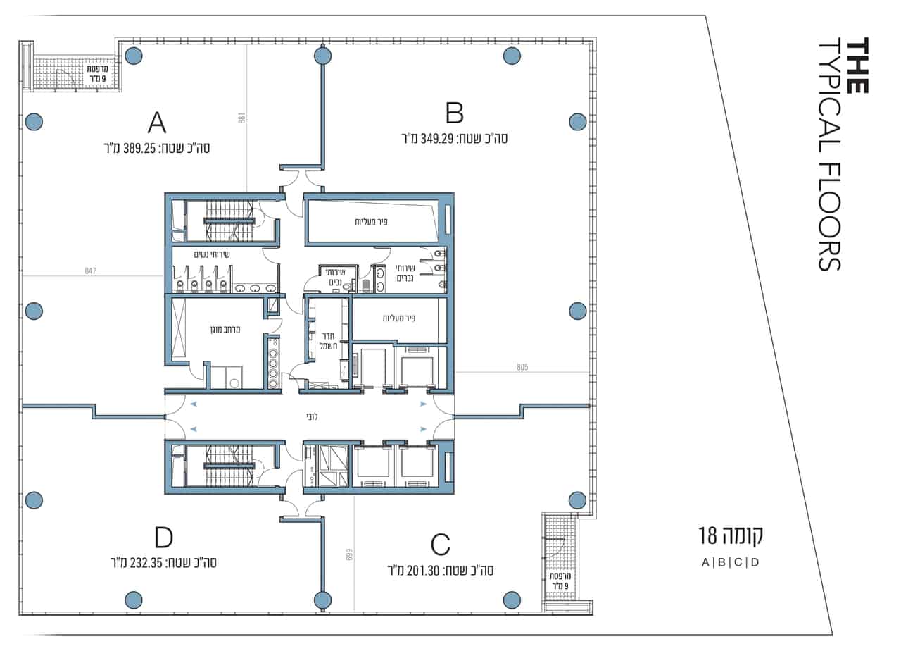 משרדים למכירה במגדל אקרו – לב המסחר של תל אביב
