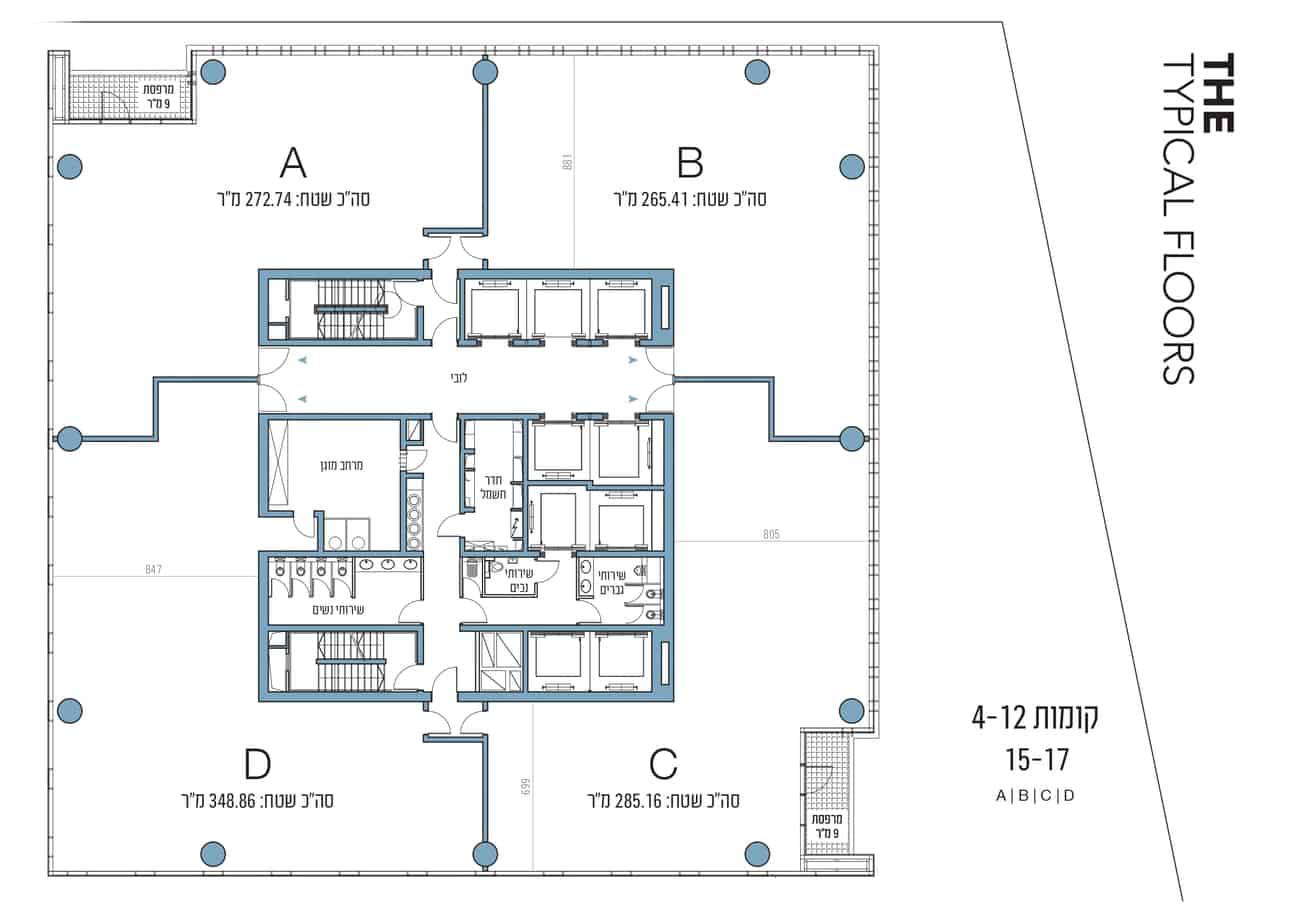 משרדים למכירה במגדל אקרו – לב המסחר של תל אביב