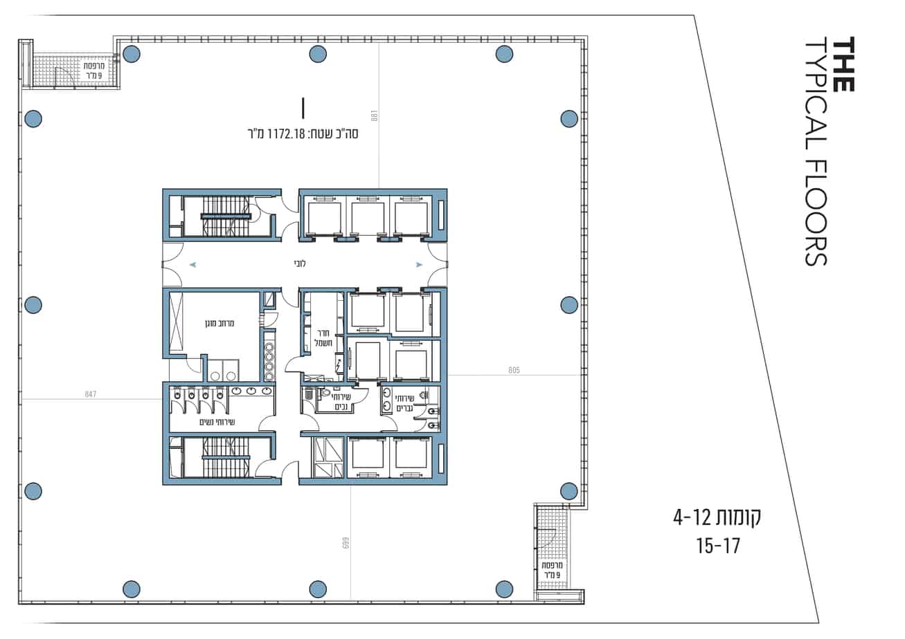 משרדים למכירה במגדל אקרו – לב המסחר של תל אביב