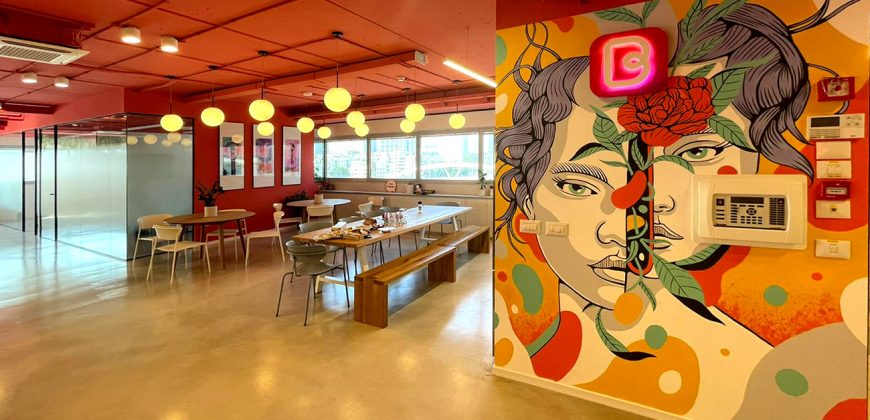 להשכרה בבנין בוטיק סמוך לרכבת השלום בתל אביב, משרד בגודל 350 מ"ר